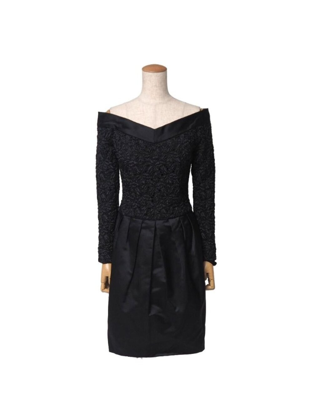 Dior Vintage Dress Off Shoulder Cutout Tuck